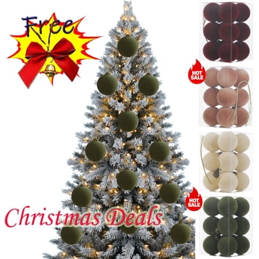 Pvc 2 Inch Solid DR.Planzen 15 Pcs Fabric-Wrapped Christmas Ball Ornaments - 3.2 Inch ...