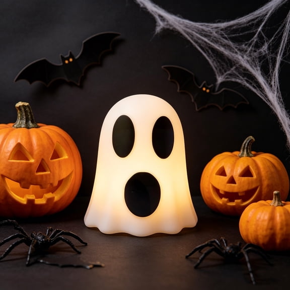 Roiihwy Halloween Decorations Ghost Face Stickers, Black Adhesive Vinyl, Spooky Eyes Mouth Decals for Candy Bucket, Black
