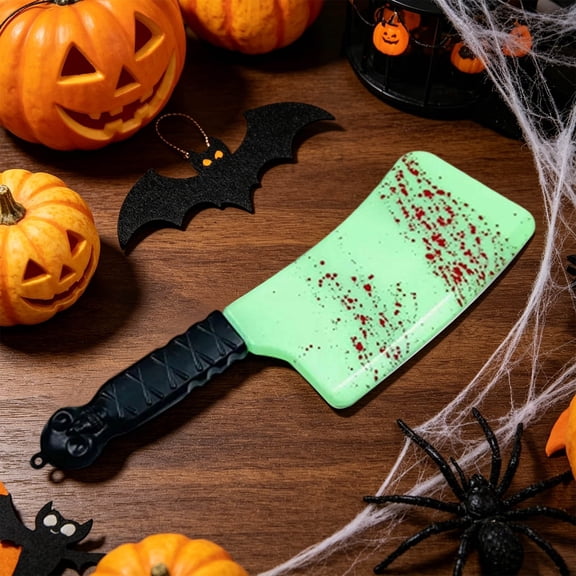 Roiihwy Halloween Props Fake Knife, Bloody Plastic Prop, Scary Handheld Accessory for Party, Multicolor