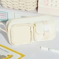 thumbnail image 1 of Roiihwy Large Pencil Pouch, Extra Big Pencil Bag with Compartments, Pen Box Wide Opening, Soft Quilted Pencil Pouch Organizer with Zipper, Colored Pencil Case, Beige, 1 of 4