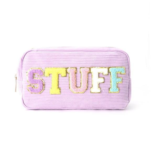 Roiihwy Letter Pencil Case Portable Large Capacity, Stationery Bag For Classroom Office Organizer, Purple
