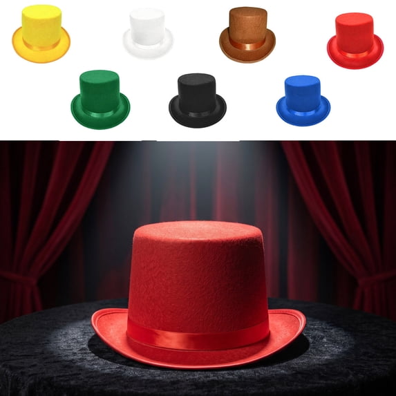 Roiihwy Lincoln Red Top Hat for Men & Women for Cosplay, Halloween Party | Men's Hat Adult Costume Accessory for Cosplay, Halloween, Carnival & Party Events – Elegant Formal Dress up Apparel