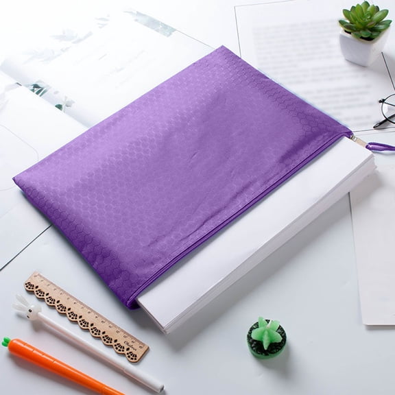 Roiihwy Mesh Zipper Pouch File Folders, 14x10 Inchs Document Organizer, Mesh Zipper Pouch Bags for Puzzle Storage Classroom Board Game Organization(Purple)
