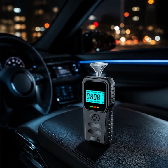 Roiihwy Mini Car Portable Breathalyzer Tester, High Precision Drunk Driving Detection Device, Black