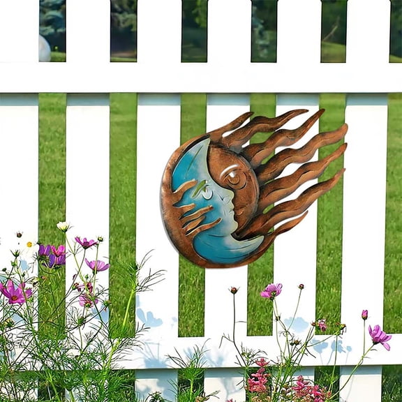 Roiihwy Modern Iron Metal Wall Art Hanging Sculpture Decor, Waterproof Outdoor Ornament For Yard Balcony Bedroom, 15.7x13.5in Multicolor