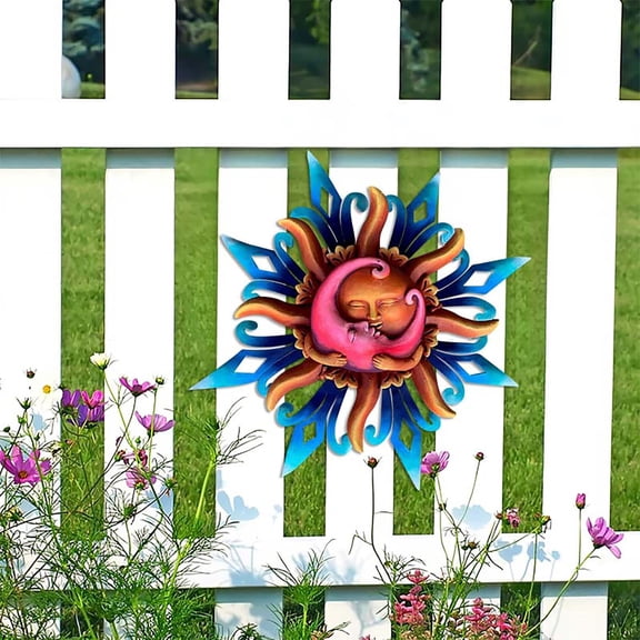 Roiihwy Modern Iron Metal Wall Art Hanging Sculpture Decor, Waterproof Outdoor Ornament For Yard Balcony Bedroom, 15.7x15.6in Multicolor