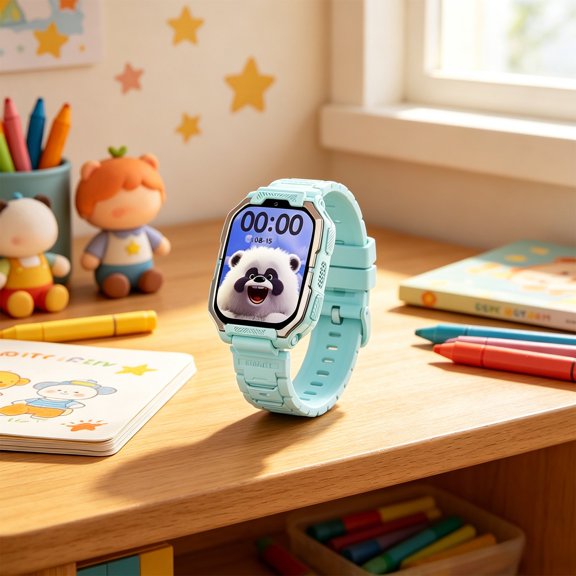 Roiihwy Multifunctional Kids 4G Smart Watch Phone With Rotatable Detachable Design, SIM Card Supported, 9.4x1.7in Light Blue