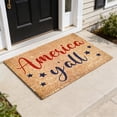 thumbnail image 1 of Roiihwy Patriotic Welcome Front Door Mat, Blue Red White Entryway Rug Non Slip with Letter and Stars Printed for Memorial Day 4th of July Decorations(16x24in), 1 of 6