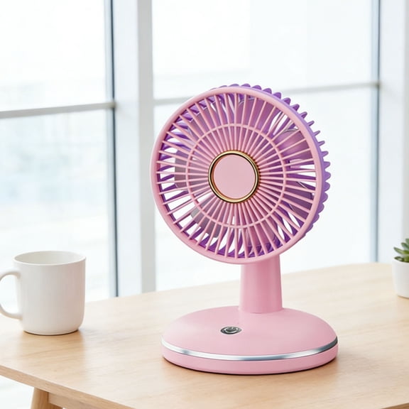 Roiihwy Portable Fan Summer Fan Round Base Fan Rechargeable Desktop Fan Portable Coolings Fan For Outdoor Gift Use