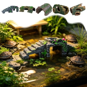Roiihwy Reptile Hideouts Cave Habitat Decor for Gecko Leopard Lizards Toad Turtle