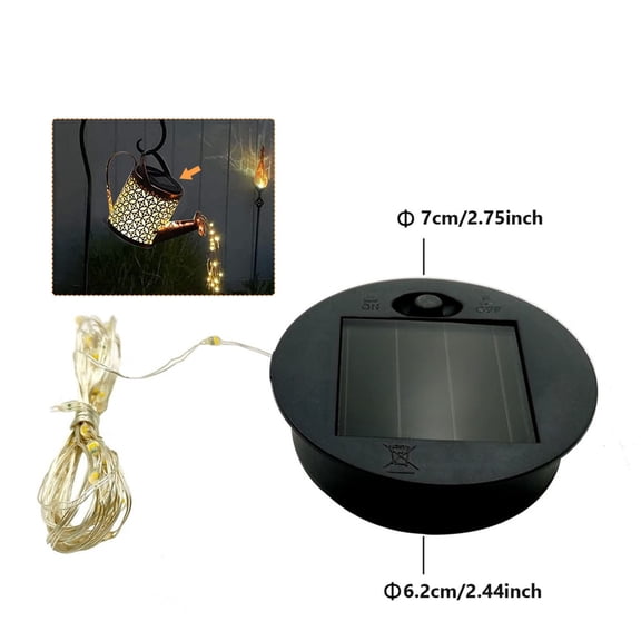 Roiihwy Solar LED Lantern Replacement Top Panel With String Light For Garden Outdoor DIY Patio Decor