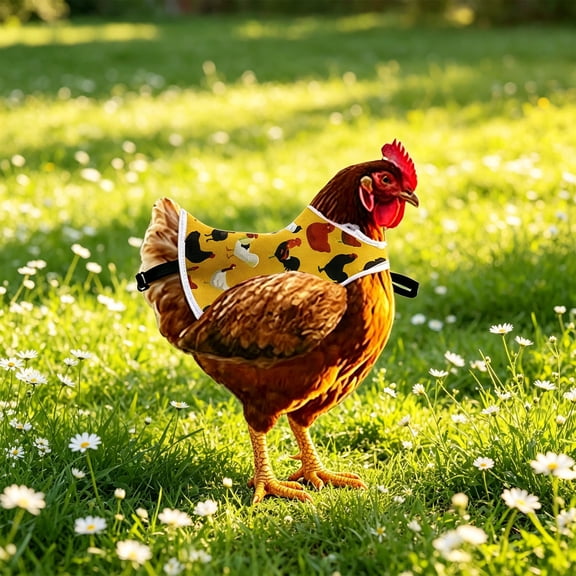 Roiihwy Waterproof Breathable Cloth Hen Saddle For Chickens, Protective Pinafore Vest For Backyard Flock, 12.4x9.5in Yellow