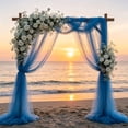 thumbnail image 1 of Roiihwy Wedding Decorations Arch Draping Fabric 79", Sheer Chiffon Fabric Backdrop,1 Panel Drapes for Wedding Ceremony Decor for Birthday Party Ceiling Curtain Backdrop, Blue, 1 of 6