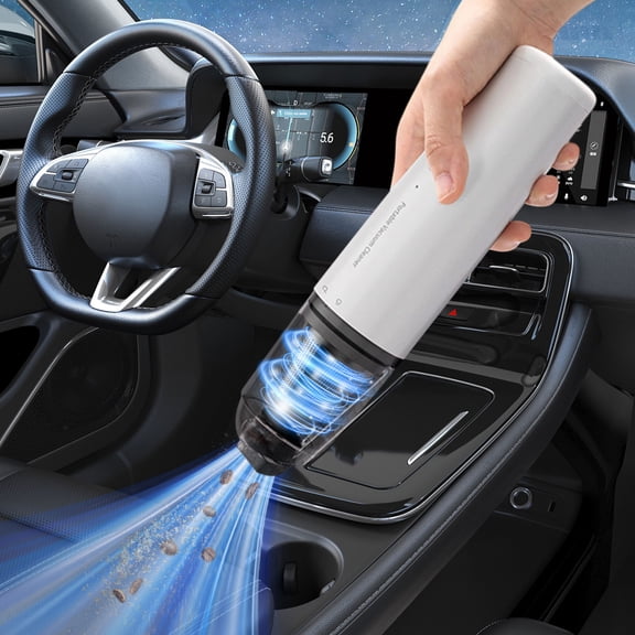 Roiihwy Wireless Charging Car Vacuum Cleaner With High Suction Power, Handheld For Pet Hair Household, White
