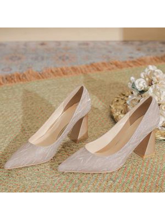 Women's Pumps, Champagne, 8 cm heel option, Supplier Size 34