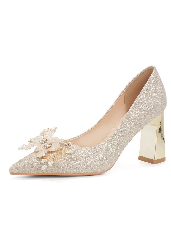 Women's Pumps, Champagne Gold, 6 cm heel option, Supplier Size 39