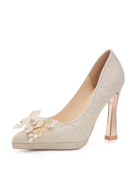 Women's Pumps, Champagne Gold, 8 cm heel option, Supplier Size 39