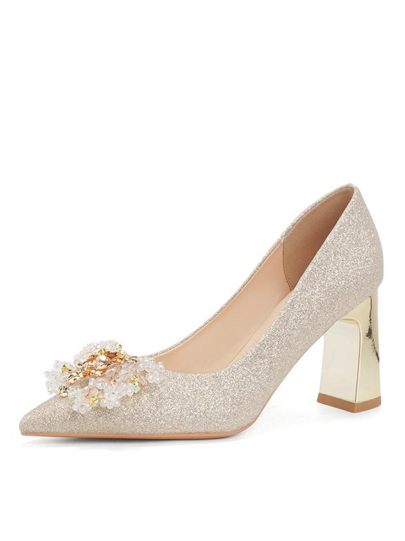 Women's Pumps, Champagne Gold, 8 cm heel option, Supplier Size 39