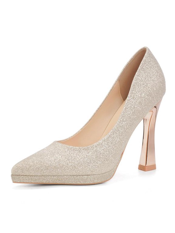 Women's Pumps, Champagne Gold, 8 cm heel option, Supplier Size 39