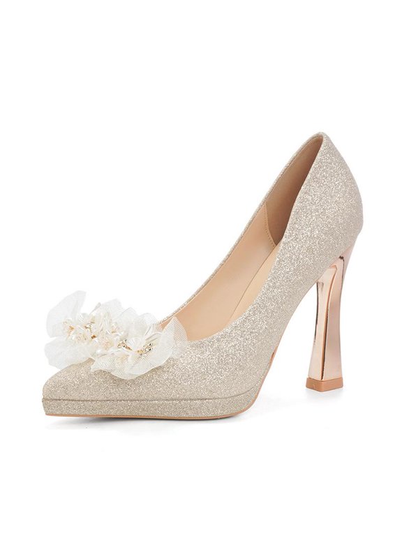 Women's Pumps, Champagne Gold, 8 cm heel option, Supplier Size 40