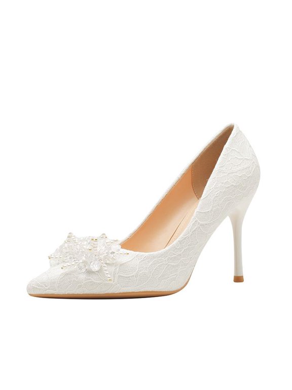 Women's Pumps, White, 9 cm heel option, Supplier Size 38