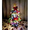 thumbnail image 1 of 11.8 Inch Tabletop Artificial Mini Christmas Pine Tree with LED Lights & Ornaments (Colorful light with 2 Batteries), 1 of 8