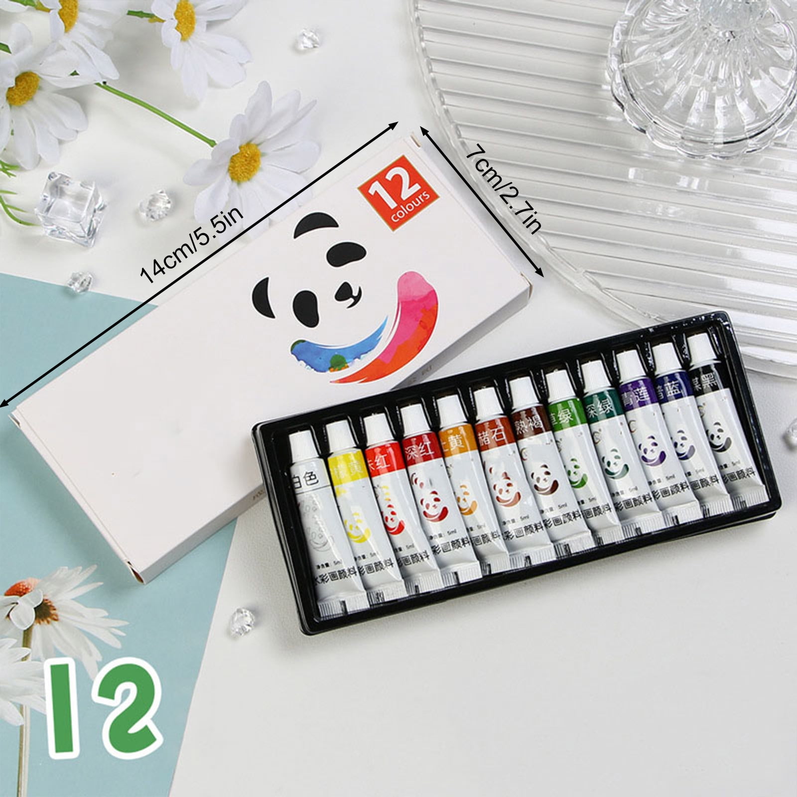 12 Colors Watercolor Paint in 5ml Boxes