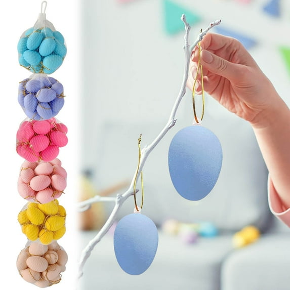 20 Pcs Easter Hanging Eggs Decorations, Plastic Easter Eggs, Decorative Easter Tree Hanging Ornaments for Home Easter Gift Party Decor