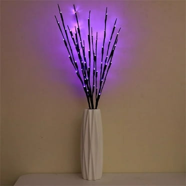 Rojia 27.5Inches 20 LED Branch Twig Light Tree Light Flexible Branch Decoration Light for Indoor Home Shop Windows Vase Table Living Room, 6 Colors Available, Battery Powered