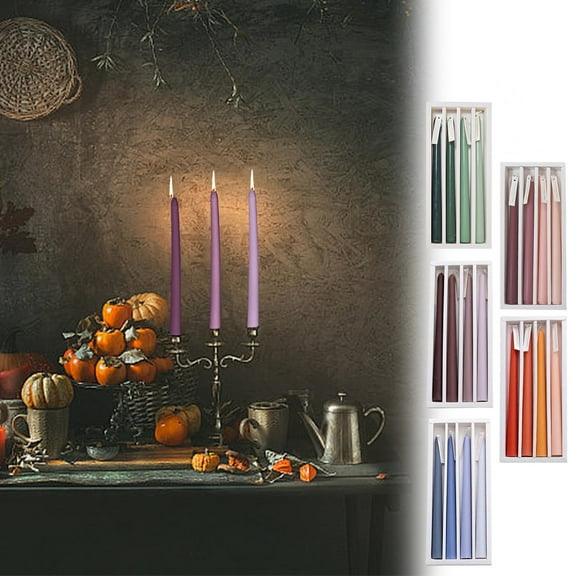 4 Pcs Romantic Rose Scent Scented Gradient Color Scented Taper Candles Smokeless Candle Long Candles Colored Taper Candles for Decor Wedding, Festival and Special Occasions, 10 Inch