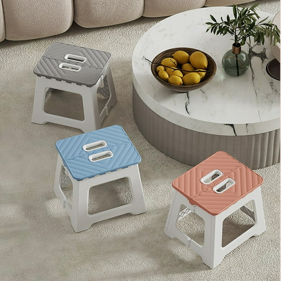 Adult Folding Step Stool, Plastic Collapsible Stool for Camping, Portable Folding Step Stool, Step Stools for Adults, Folding Stool for Kitchen, Bathroom & Living Room