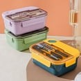 thumbnail image 1 of Adult Lunch Box, Leakproof 3 Layer Bento Box with Detachable Divider, Lunch Bag, Microwave Safe Meal Prep Container, 7.7x5.7x3in, 1 of 9