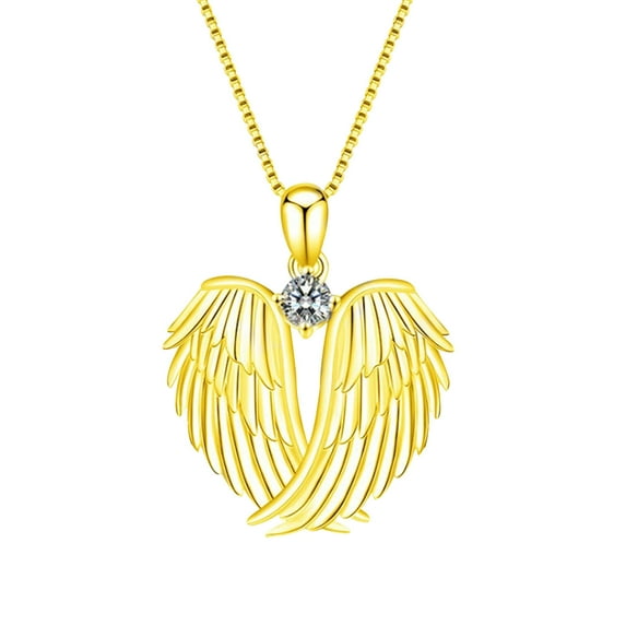 Angel-Wings Necklace Pendant with Birthstone, for Women Jewelry Mother's Day Valentine's Day Gifts