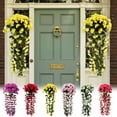 thumbnail image 1 of Artificial Fake Hanging Flowers Plants for Outdoors Spring Summer Decoration, Silk Long Trailing Vines Realistic Faux Flower for Outside Front Door Porch Patio, 1 of 6