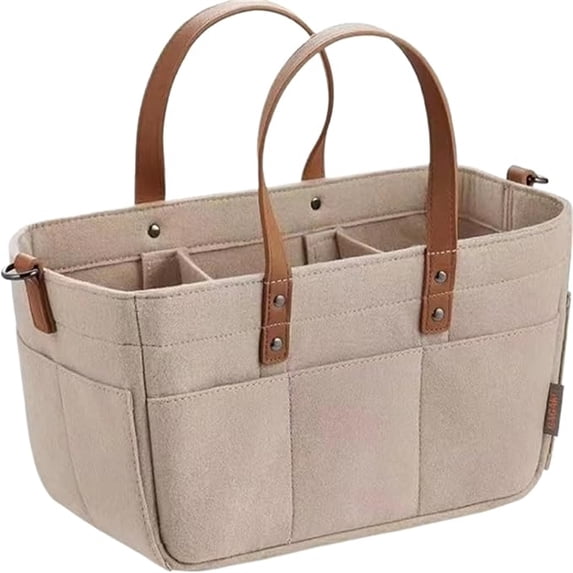 Baby Diaper Caddy Organizer with Leather Strap, Car Diaper Caddy, Baby Caddy Organizer, Portable Diaper Caddy, Diaper Organizer for Changing Table, Baby Organizer for Nursery, 6x13x7 inch