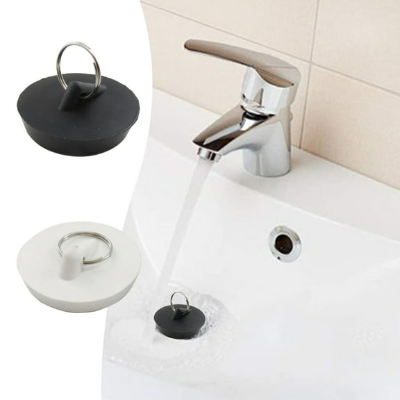 Bathtub Stoppers, Rubber Sink Stopper Set Bath Tub Plug Kitchen Bathroom Laundry Bar Water Stopper with Hanging Ring for Shower Faucet Cover