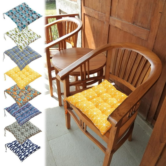 Bohemian Soft Patio Chair Pads Indoor Outdoor Office Home Kitchen Square Dining Chair Cushion Pillow 15.7"x15.7"