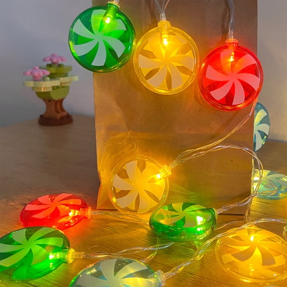 Candy Cane String Lights Candyland Decoration 5ft 10 LED USB Operated Fairy Lights Cute Sweet Peppermint Bulbs Outdoor Indoor Birthday Wedding Home Patio, Multi Color