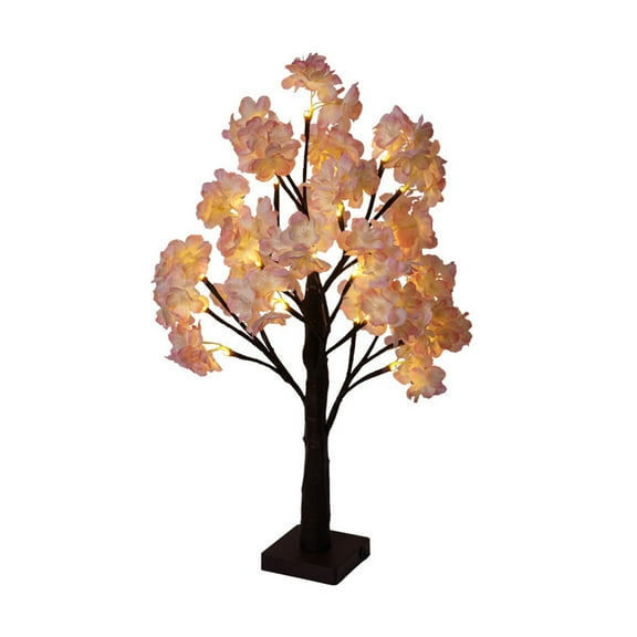 Cherry Blossom Tree LED Artificial Trees for Decoration Inside, Light up Tree with Faux Flower for Home Patio Wedding Party Festival Christmas Thanksgiving Decor, Warm White