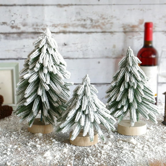 Christmas Decoration Clearance, Small Christmas Tree Mini Christmas Tree Mini Pines Tree Bottle Brush Fake Tree With Wooden Base for Tabletop Xmas Indoor Decoration