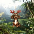 thumbnail image 1 of Christmas Decorations Clearance, 2D Acrylic Cartoon Deer Christmas Tree Pendant Christmas Cartoon Cute Santa Hat Deer Double Print Gift Pendant First Christmas Ornament, 1 of 6