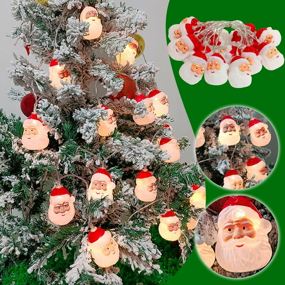 Christmas Lights Indoor, Santa Claus Light String, 20 LED Light 9.8 Feet Battery Operated Xmas Tree String Lights, Xmas Lights Decorations Christmas Ornaments Decor for Home