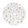 thumbnail image 1 of Christmas Tree Skirts, 15 Inch Small White Felt Tree Skirt, Xmas Sequin Tiny Tree, Skirts Snowflakes Pattern Round Tree Skirt for Christmas Tree Festival Holiday Party Decoration, 1 of 9