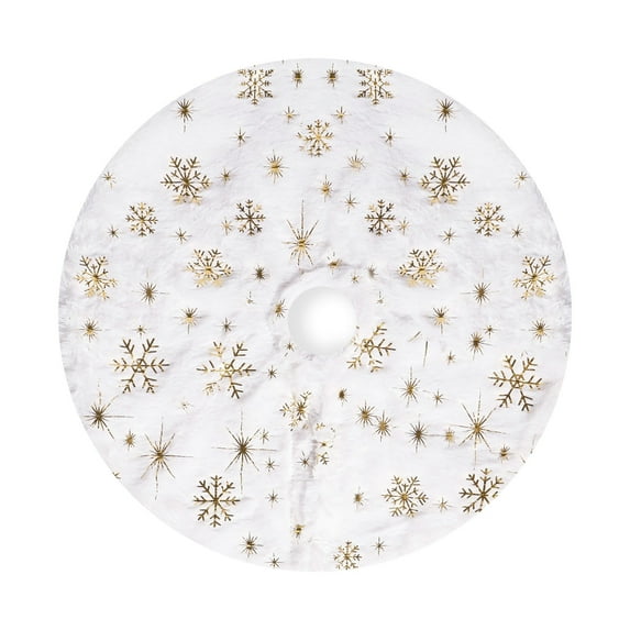 Christmas Tree Skirts, 15 Inch Small White Felt Tree Skirt, Xmas Sequin Tiny Tree, Skirts Snowflakes Pattern Round Tree Skirt for Christmas Tree Festival Holiday Party Decoration