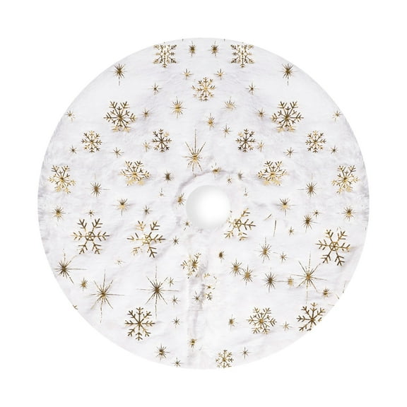 Christmas Tree Skirts, 15 Inch Small White Felt Tree Skirt, Xmas Sequin Tiny Tree, Skirts Snowflakes Pattern Round Tree Skirt for Christmas Tree Festival Holiday Party Decoration