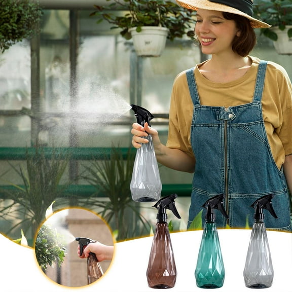 Cleaning Spray Bottles, Plastic Spray Bottle for Hair Hand Clothe Bathroom Plant, Empty Refillable Spray Bottles, Diamond-checkered Pattern