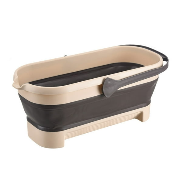 Collapsible Mop Bucket with Handle, 17L/4.2 Gallon Small Foldable Bucket for House Cleaning, Car Washing, Camping Portable Rectangular Handy Basket Plastic Bucket for Cleaning Mop