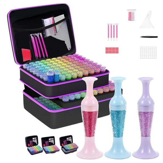 Diamond Paint Storage Containers Art Kits for Adults,30 Slots Diamond Paint Accessories Kits Diamond Art Accessories and Tools for Crafts Jewelry Rhinestones Bead Organizer
