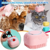 Dog Bath Brush with Soap Dispenser, Silicone Dog Scrubber for Bath Dogs Shampoo Brush Scrubber Dogs Soap Dispenser Exfoliating Shampoo Massage Brush, 3.3 inch