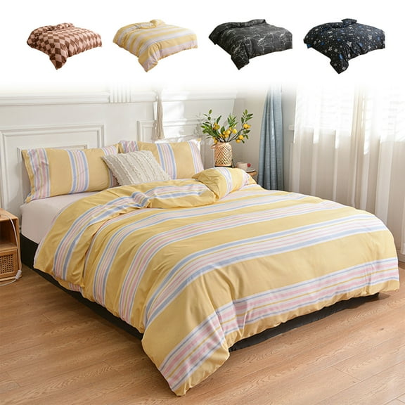 Duvet Cover Twin Size, Soft Comforter Cover, Bedding Duvet Cover with Zipper Closure 4 Ties